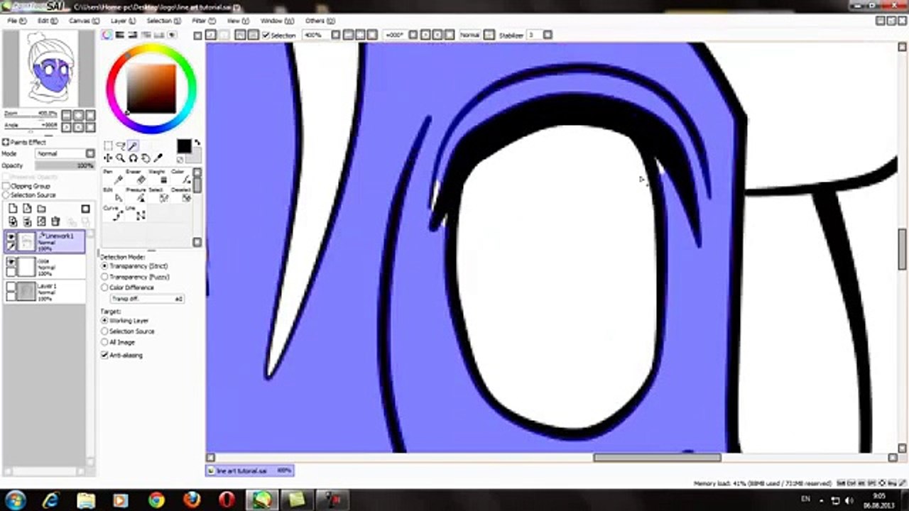 Урок Easy Рaint Tool SAI - Начало покраски МЫШКОЙ