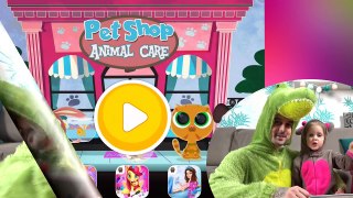 ОБЕЗЬЯНКА И КРОКОДИЛ ГЕНА играют в игры LetsPlay Animal Pet Shop Игры для детей На планшете