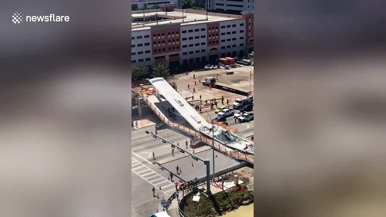 Pedestrian bridge collapses in Miami