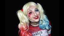 Harley Quinn Halloween Makeup Tutorial (Clothes ALSO Painted On!)