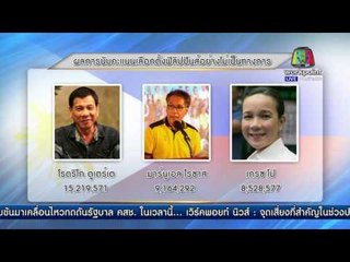 ดูเตร์เตชนะเลือกตั้งประธานาธิบดีฟิลลิปปินส์ | ข่าวเปรี้ยงเที่ยงตรง   | 10 พ.ค. 59