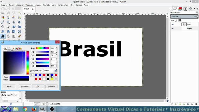 Contornar Textos no Gimp