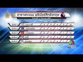 ผลการแข่งขัน พรีเมียร์ลีก อังกฤษ | ข่าวมื้อเช้าสุดสัปดาห์ | 18 ก.ย. 59