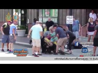 สยอง สุนัขพิตบูล กระโจนกัดสาวจูงหมาเดินเล่น | ข่าวเปรี้ยงเที่ยงตรง | 6 ก.ย. 59