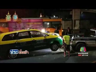 ส่วนดั๊มรถบรรทุกยกเองชนสะพานลอย แท็กซี่พุ่งชนท้ายซ้ำ | ข่าวมื้อเช้า | 3 ต.ค. 59