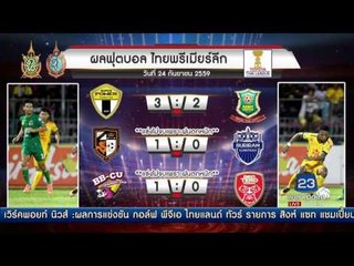 ผลการแข่งขันฟุตบอล ไทยลีก  ข่าวมื้อเช้าสุดสัปดาห์ 25 กย 59