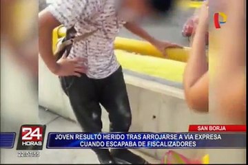 San Borja: joven cae de puente peatonal cuando escapaba de fiscalizador