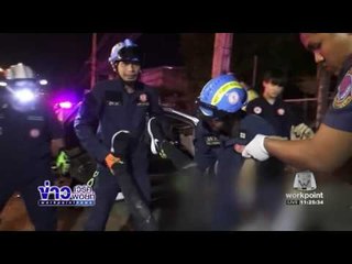 หนุ่มซิ่งเก๋งหลุดโค้งท้ายบ้านคลองชนเสาไฟฟ้าดับ ข่าวเวิร์คพอยท์ เที่ยง 30-12-59