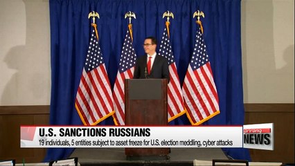 Télécharger la video: U.S. slaps sanctions on Russians for election meddling, cyber attacks