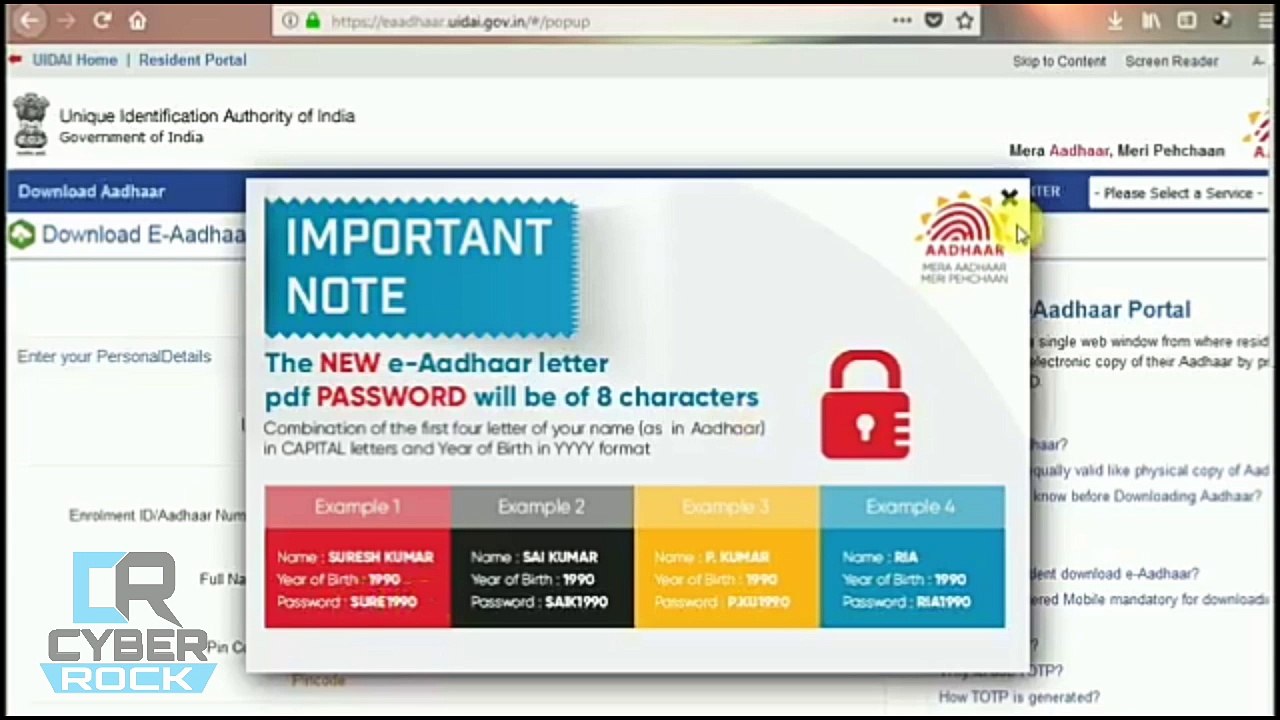 How To Download  Eaadhar 2018
