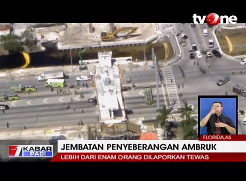Jembatan di Miami Ambruk, Empat Orang Tewas