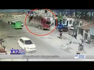 รถบรรทุกเสียหลัก พุ่งชนบ้านพัง  l ข่าวเวิร์คพอยท์ (เช้า) l 19 ม.ค.60