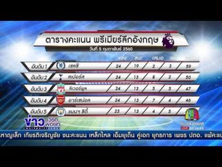 ผลการแข่งขันฟุตบอลพรีเมียร์ลีก อังกฤษ l ข่าวเวิร์คพอยท์ l 5 ก.พ. 60