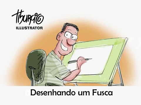 DESENHANDO UM FUSCA com Tiburcio - Como desenhar um Fusca (drawing VW Beetle )