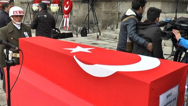 Cumhurbaşkanı Erdoğan, Afrin şehidinin cenazesi katılmak üzere Ulu Cami'ye geldi