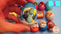 Opening 15 Surprise Eggs!! Kinder Surprise Play-Doh Disney Cars Planes Minnie Mouse Hello Kitty