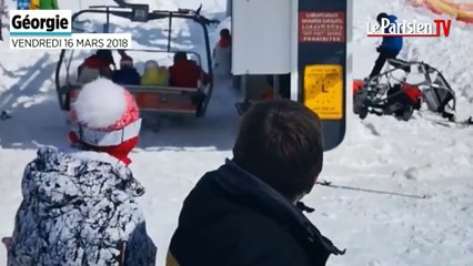 Un télésiège devient fou en Géorgie