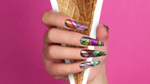 Colorful Geometric Shiny Nail Art - Nails 21