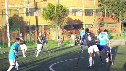 Veteran amputees of Colombia's FARC conflict dream of a career in football