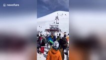 Tourists flung from out-of-control ski lift in Georgia
