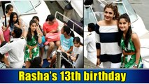 Raveena Tandon celebrates daughter Rasha’s 13th birthday at Gateway of India