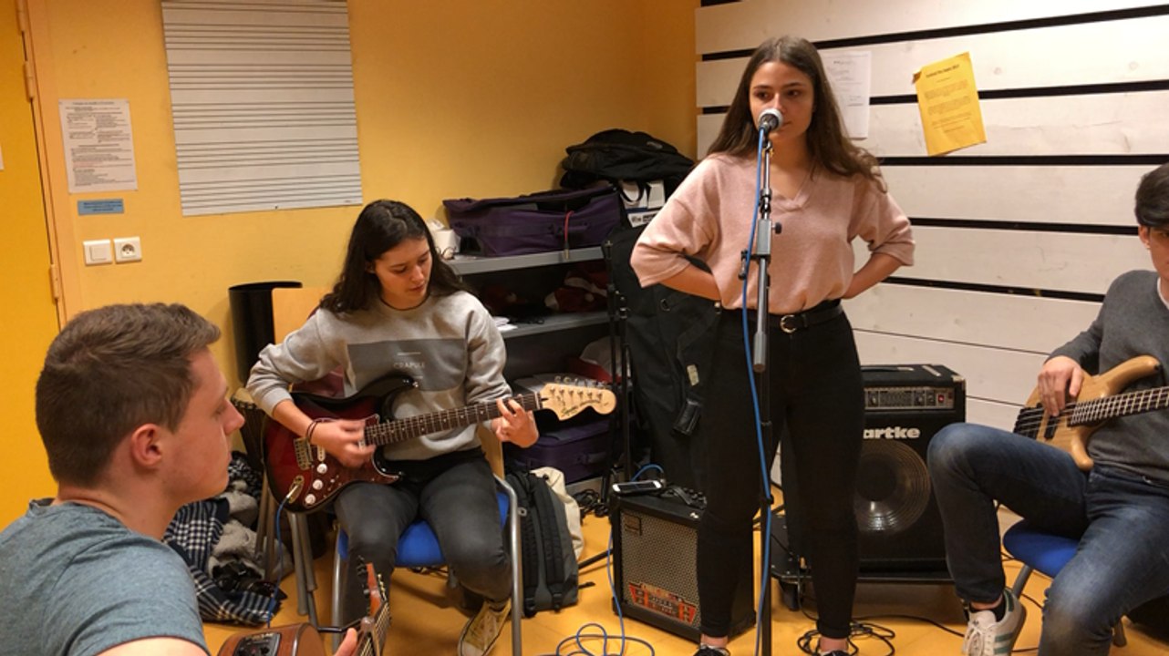 Les Sans Pyj en répétition à l’école de musique