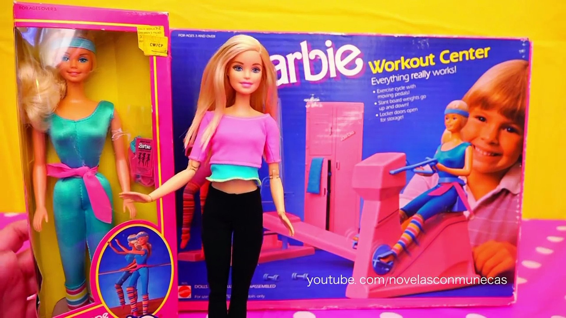Juguetes de Barbie en español - Gimnasio de Barbie con muñeca que hace ejercicios - Vídeo Dailymotion