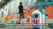 Thai graffiti artists lionise slain panther