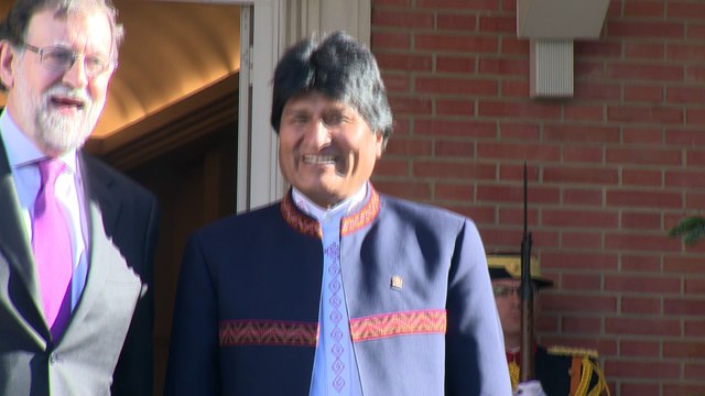 Rajoy recibe a Evo Morales en la Moncloa