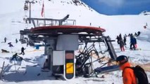 Außer Kontrolle: Skilift schleudert Urlauber heraus (Video)