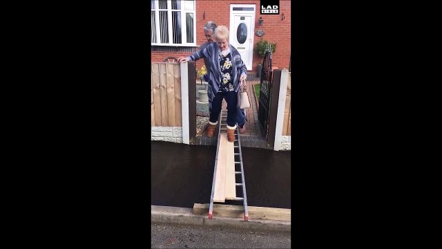 Quand mamie pourrie le travail des ouvriers... FAIL dans le béton