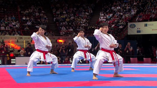 (1/2) Karate Japan vs Italy. Final Female Team Kata. WKF World Karate Championships new
