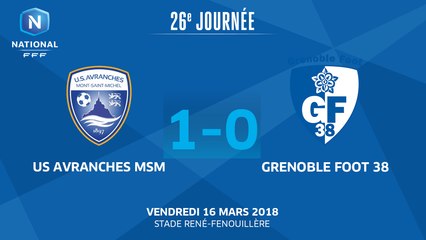 J26 : US Avranches MSM - Grenoble Foot 38 (1-0), le résumé