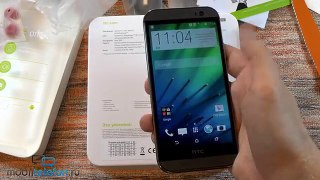 Распаковка HTC One (M8), демонстрация чехла и первое включение (unboxing)