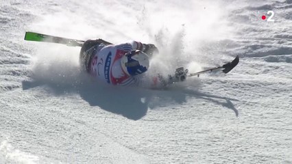Jeux Paralympiques - Ski Alpin - Slalom Hommes (Assis) - La chute de Yohann Taberlet