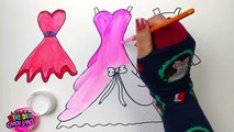 Çocuk ve Çocuk Renklendirmeyi öğrenmek için Renkli ve Boya Yayını ve Kalp Elbiselerini