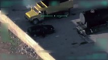 Teröristler Afrin merkezde araçları yakıyor (2) - AFRİN