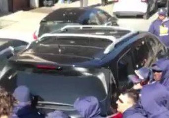 College Baseball Team Moves Double-Parked Car Blocking Bus's Path