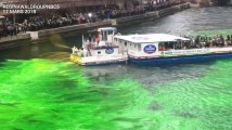 Fête de la Saint Patrick 2018: Les plombiers de Chicago ont teint leur rivière en vert