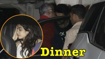 Boney Kapoor with son Arjun Kapoor,Janhvi Kapoor & khushi Kapoor at Dinner