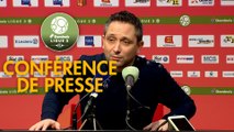 Conférence de presse Quevilly Rouen Métropole - AJ Auxerre (4-1) : Emmanuel DA COSTA (QRM) - Pablo  CORREA (AJA) - 2017/2018