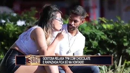 Cat shows that eating chocolate is an extremely pleasurable activity and leaves the