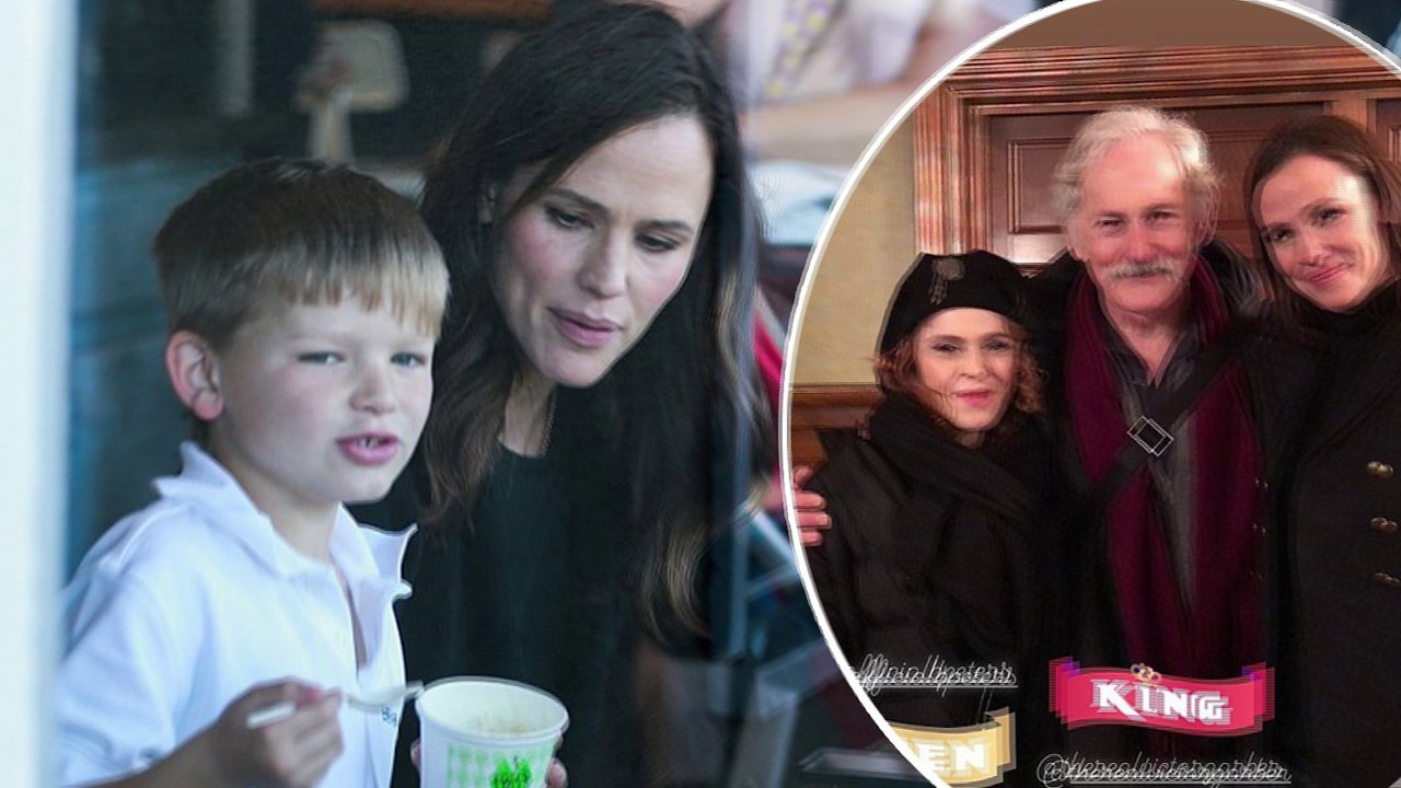 Jennifer Garner steps out for ice cream in Los Angeles with her kids after reuniting with Alias costar Victor Garber on the set of Hello Dolly in New York City.