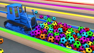 Learn Colors with Bulldozer Colors for Children to Learn with Balls and 3D Shapes