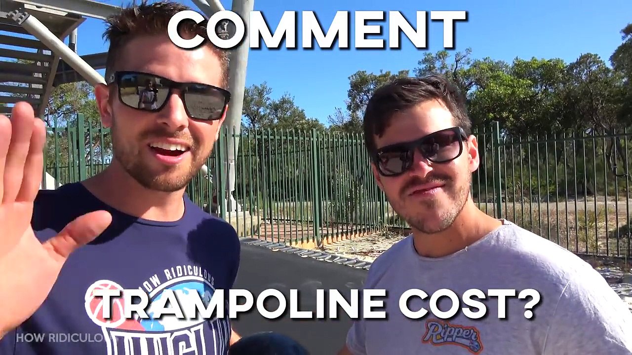 BOWLING BALL Vs. TRAMPOLINE from 45m!