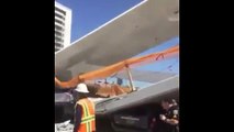 Here's surveillance video that shows the moment when the FIU bridge collapsed on SW 8th St earlier t