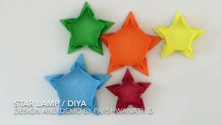 Origami tutorial to make a paper Star Lamp / Diya - Diwali / Eid / Christmas Special