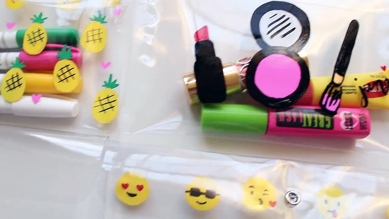 DIY School Supplies: Pencil Case / DIY Makeup Bag (Starbucks, Emoji, Pineapple, & Makeup)