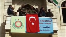 Afrin'e Türk bayrağı dikildi