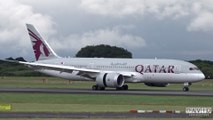 Qatar Airways - Boeing 787-8 Dreamliner | Landing and close-up taxi at Manchester Airport
